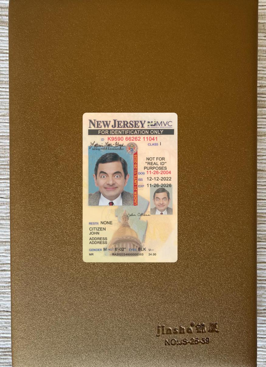 Realistic USA New Jersey under 21 ID card photolook template